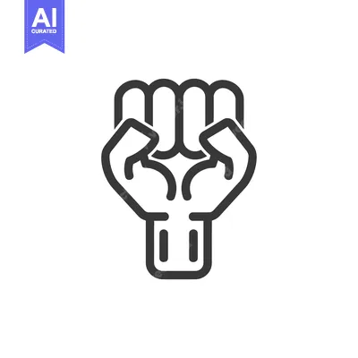 Aset premium populer: A clenched fist symbol, a gesture of power and solidarity