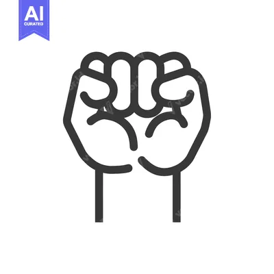 Popular premium asset: A clenched fist with fingers extended, symbolizing strength and power.