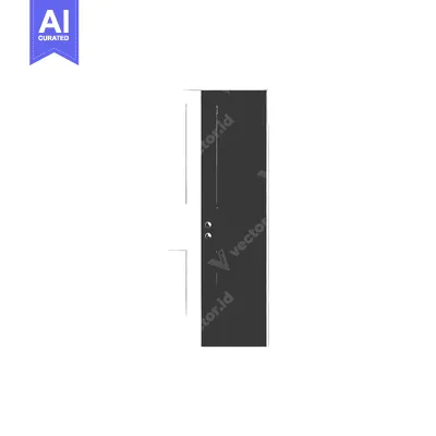 Aset premium populer: A Closed Door With Two Knobs in a White Wall