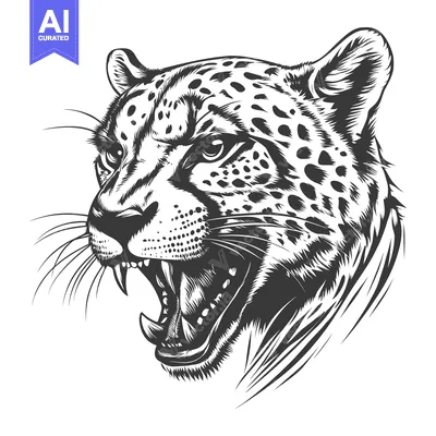 Popular premium asset: A Close-Up Illustration of a Growling Cheetah's Head
