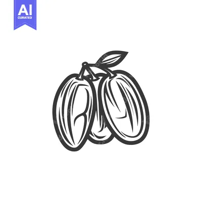 Premium design asset: A cluster of three black and white illustrated olives with a leaf