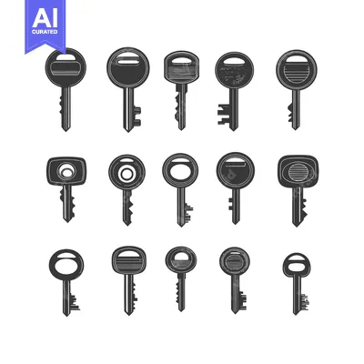 Aset premium populer: A Collection of 15 Different Key Silhouettes