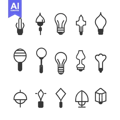 A Collection of 15 Unique Lightbulb and Lamp Illustrations