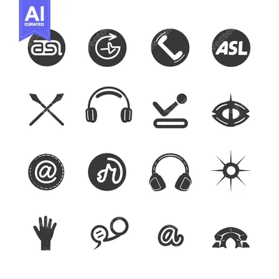 Aset premium populer: A Collection of 16 Black and White Icons on a White Background