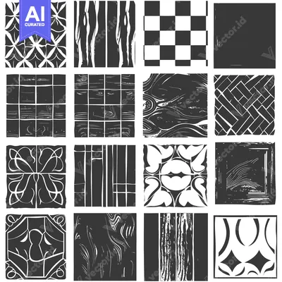 A Collection of 16 Black and White Tile Patterns