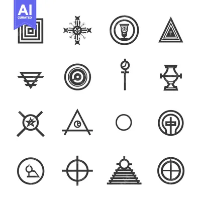 A Collection of 16 Geometric Shapes with Symbolic Meanings