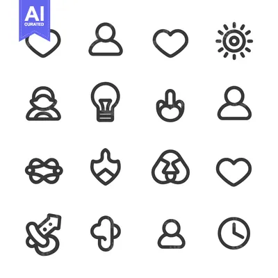 Premium design asset: A Collection of 16 Simple Black Line Icons