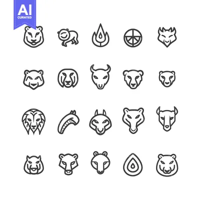 Premium design asset: A Collection of 20 Animal and Abstract Line Icons