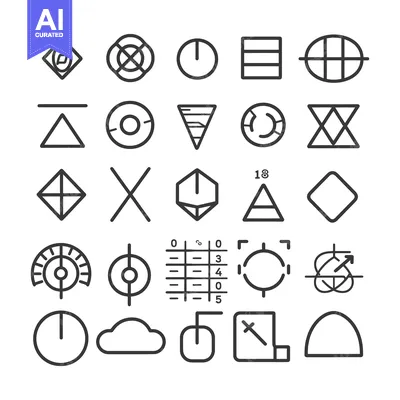 Premium design asset: A Collection of 24 Geometric Shapes and Symbols