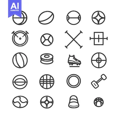 A Collection of 24 Sports and Game Related Icons