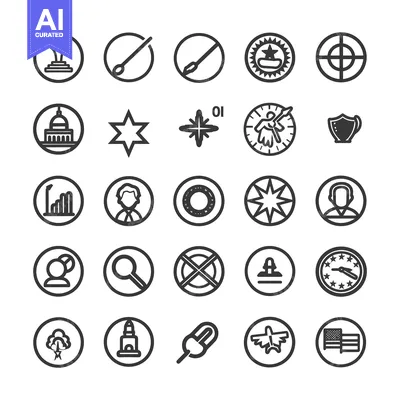 Popular premium asset: A Collection of 25 Circular Icons Featuring Diverse Symbols