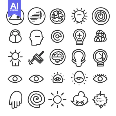 Aset premium populer: A Collection of 25 Diverse Line Art Icons