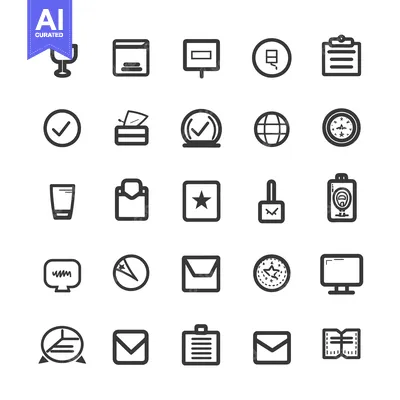 A Collection of 25 Diverse Outline Icons