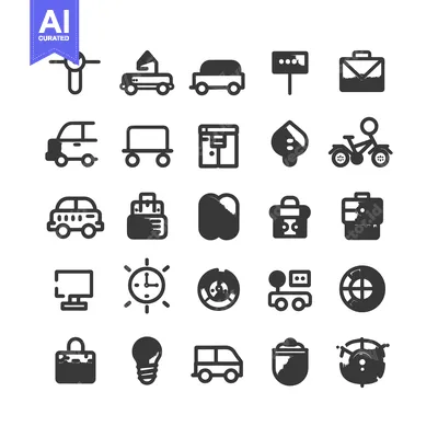 Aset premium populer: A Collection of 25 Hand-Drawn Black and White Icons