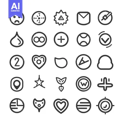 Aset premium populer: A Collection of 25 Line Art Icons