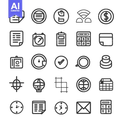 Premium design asset: A Collection of 25 Line Icons Representing Various Concepts