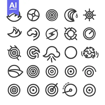Aset premium populer: A Collection of 25 Line Icons Representing Various Concepts