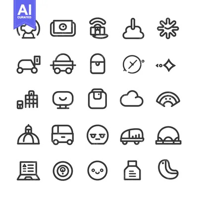Popular premium asset: A Collection of 25 Simple Line Icons in Black and White