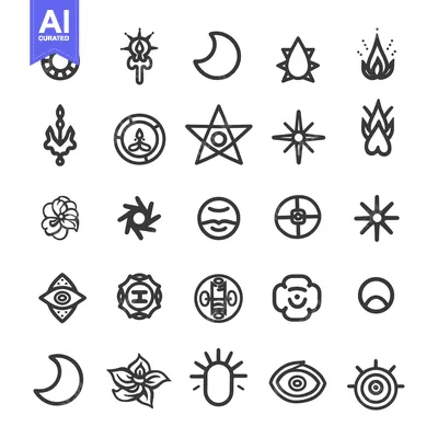 A Collection of 25 Symbolic Line Art Illustrations