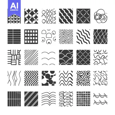 Premium design asset: A Collection of 28 Black and White Geometric Patterns
