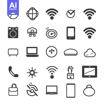 Premium design asset: A Collection of 28 Black and White Technology Icons