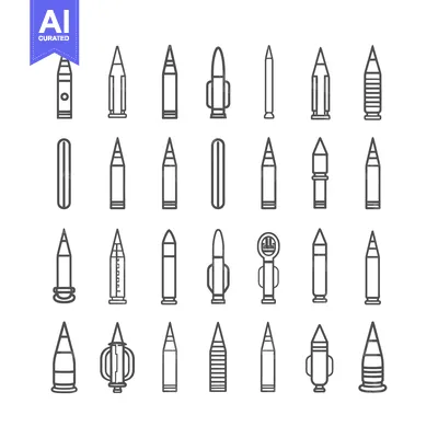 Premium design asset: A Collection of 28 Outline Illustrations Depicting Different Types of