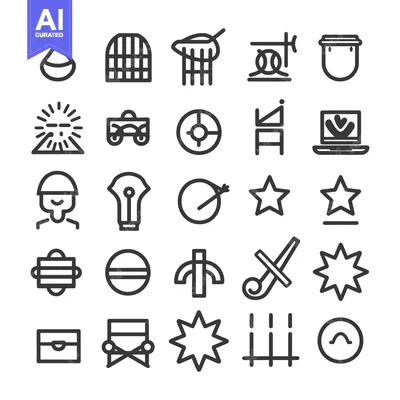 Aset premium populer: A Collection of 28 Simple Black Line Icons