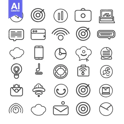 Aset premium populer: A Collection of 30 Line Icons for Web and Mobile Applications