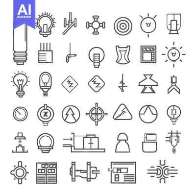 Popular premium asset: A Collection of 36 Linear Icons Depicting Various Concepts Related to