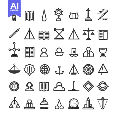 Premium design asset: A Collection of 48 Diverse and Abstract Line Icons