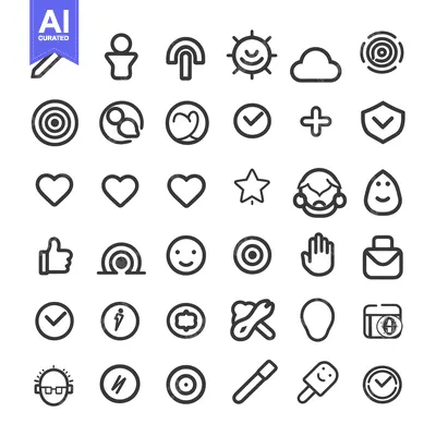 A Collection of 48 Line Art Icons
