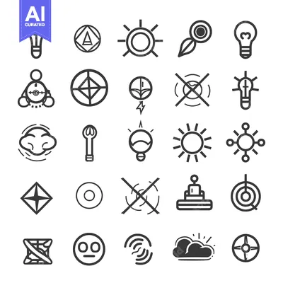 Premium design asset: A Collection of Abstract and Geometric Line Art Icons