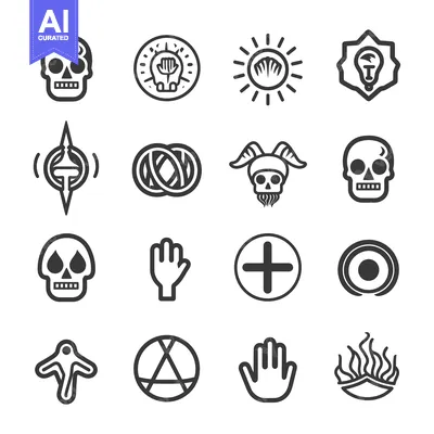 Aset premium populer: A Collection of Abstract and Symbolic Line Art Icons