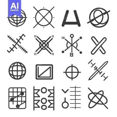 Aset desain premium: A Collection of Abstract Geometric Shapes and Symbols
