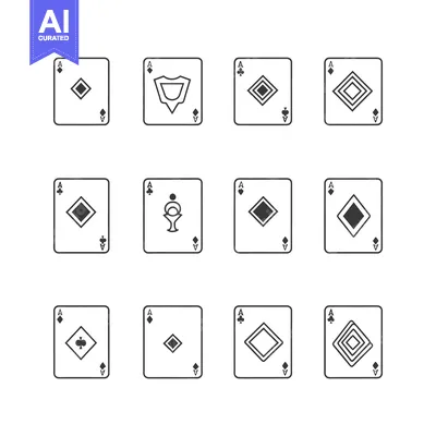 A Collection of Ace of Diamonds Playing Cards with Different Suit Symb