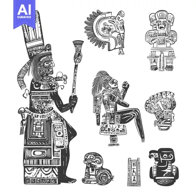 Aset premium populer: A Collection of Ancient Aztec Statues and Figures