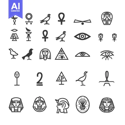 Premium design asset: A Collection of Ancient Egyptian Hieroglyphs and Symbols