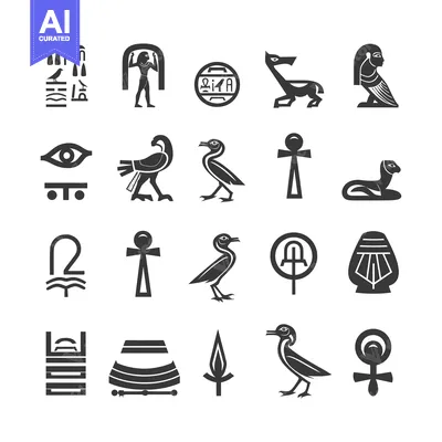 Premium design asset: A Collection of Ancient Egyptian Symbols and Hieroglyphics