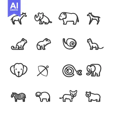 A Collection of Animal Outline Icons