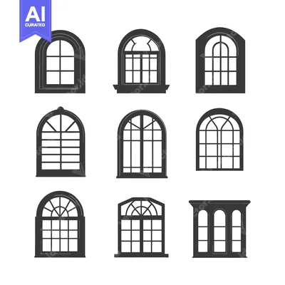 Premium design asset: A Collection of Arched Window Silhouettes