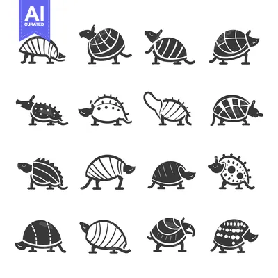 Aset premium populer: A Collection of Armadillo Silhouettes in Various Poses