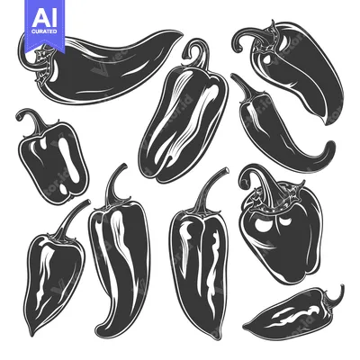 A Collection of Black and White Bell Peppers