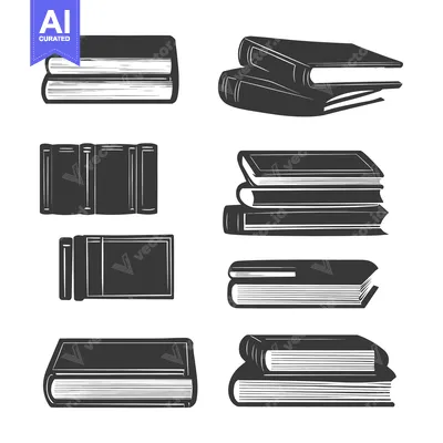 Aset desain premium: A Collection of Black and White Book Illustrations