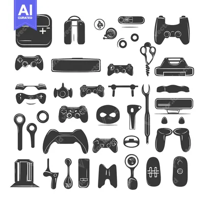 A Collection of Black and White Game Console and Controller Icons