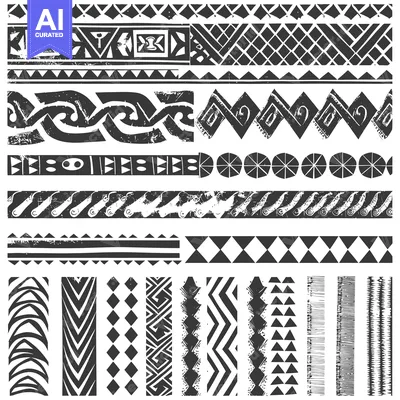 Aset premium populer: A Collection of Black and White Geometric Patterns
