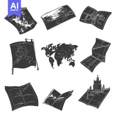 A Collection of Black and White Hand-Drawn Maps