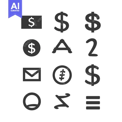 Aset premium populer: A Collection Of Black And White Icons Featuring The Dollar Sign Letter