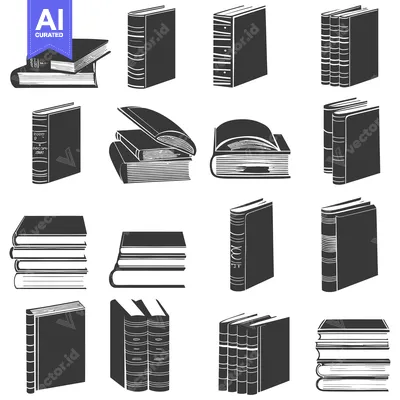 A Collection of Black and White Illustrations of Books