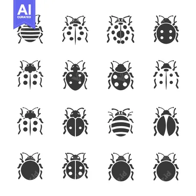 Popular premium asset: A Collection of Black and White Ladybug Icons
