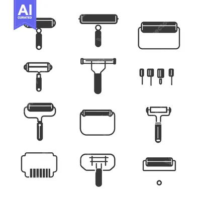 Aset desain premium: A Collection of Black and White Roller Icons